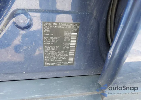 2018 Nissan Rogue Sv z USA, uszkodzony, nr VIN KNMAT2MV9JP622490